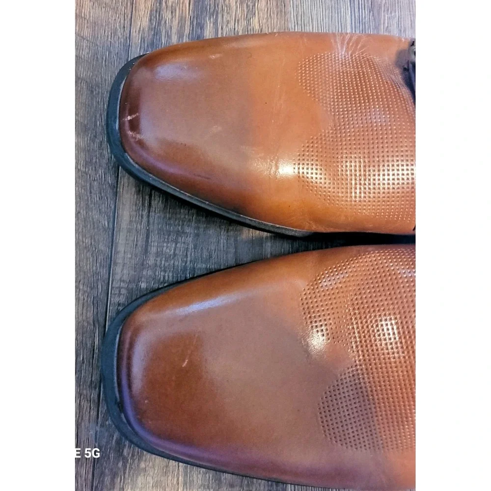Boys Youth Teens Florsheim Brown Leather Size 5.5 Dress Formal Shoes Loafers